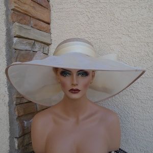 beige formal hat